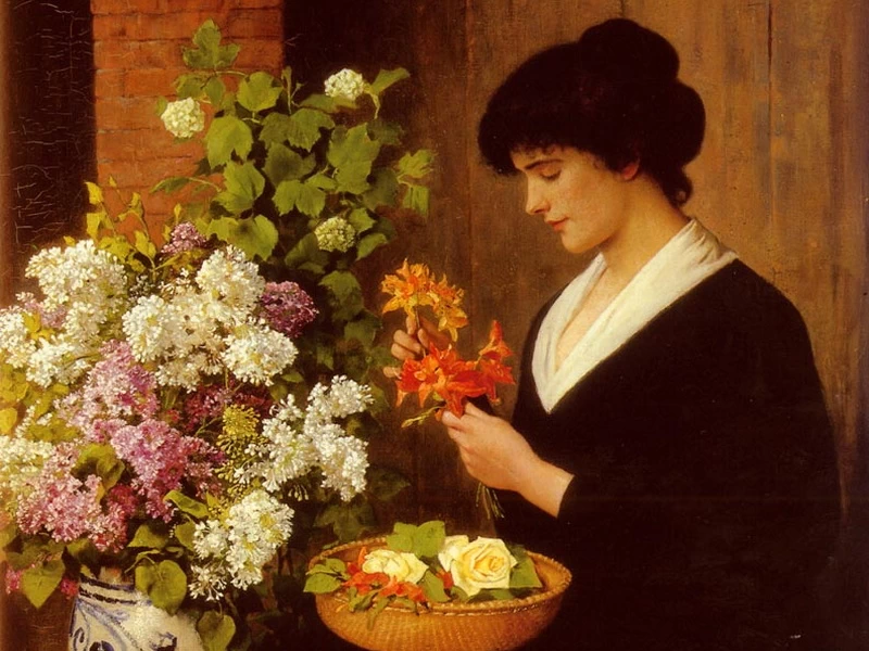 1834-Otto Franz Scholderer - La composizione floreale